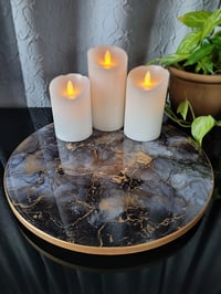 Image 1 of 14" Lazy Susan Turntable Epoxy Resin Art 'The Queen of Pentacles'