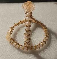 Image 10 of Golden Pearl Rose Statement Hoops