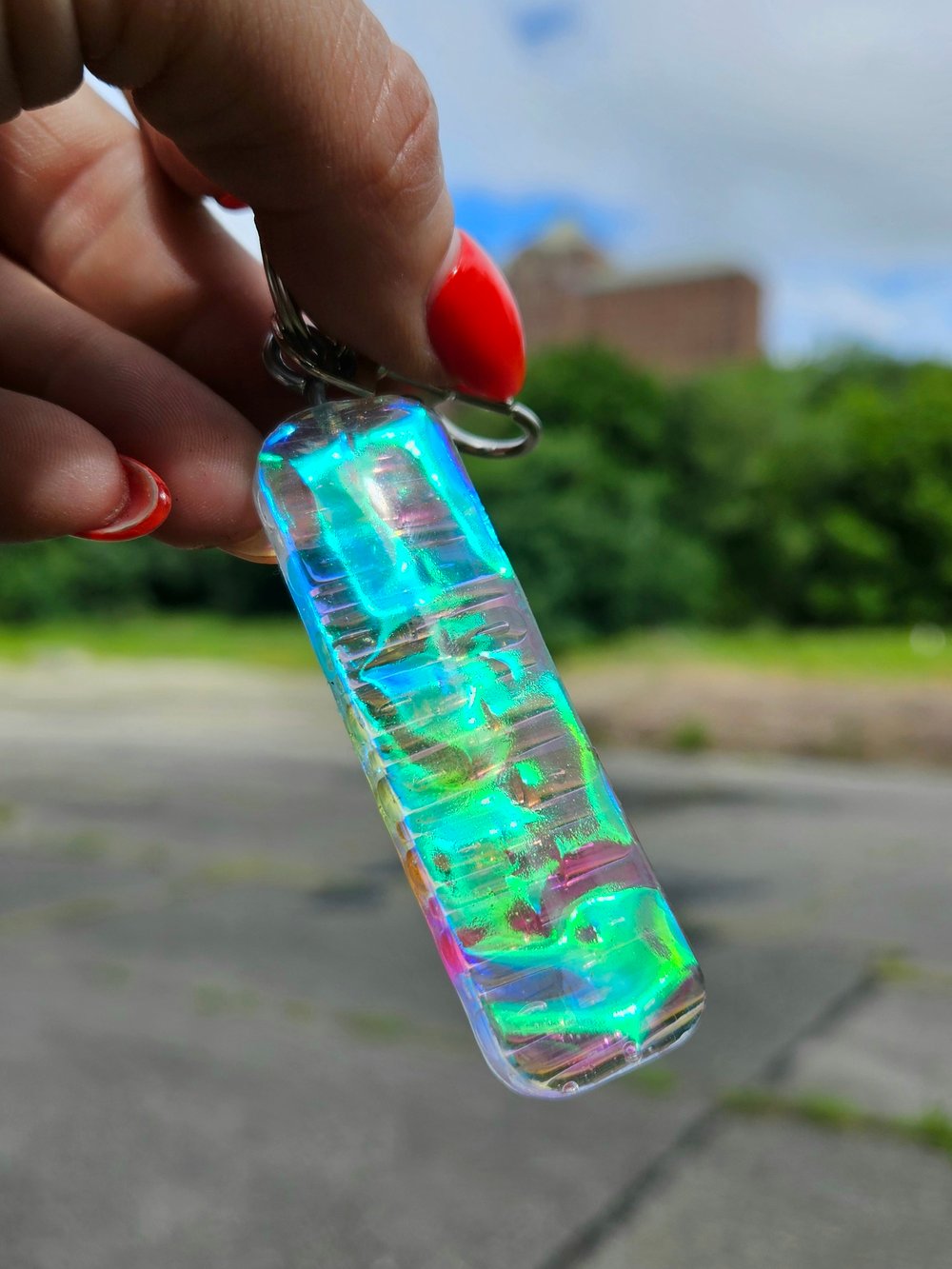 Image of Iridescent Lite Brite Keychain