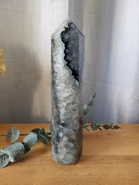 Image 1 of 1.12lb Black Agate Tower Natural Healing Crystal 