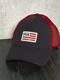 NH Flag Trucker Hat Navy/Red