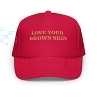 Image 2 of BLACK HISTORY MONTH TRUCKER HAT IN RED