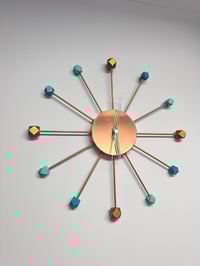 Image 2 of Copper & Teal Faceted Ball Clock