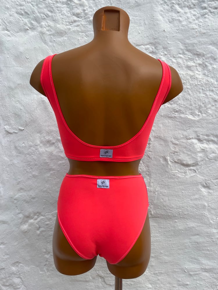 Image of Bikini alto Fucsia-Mandarina