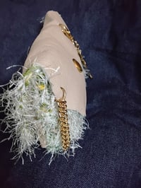 Image 3 of Handmade crocheted, shoulder bag with genuine leather