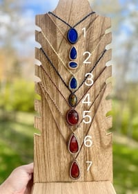 Image 3 of Macrame Wrapped Gemstone Necklace