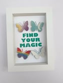 April 14th - find your magic - Butterfly quote art