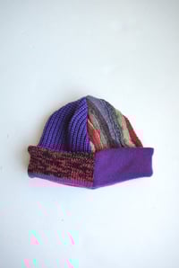 Image 3 of Upcycled Reversible Beanie Purple Cashmere