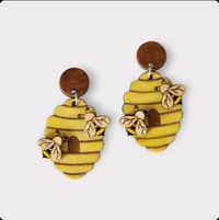 Image 5 of 3D Beehive Earrings 