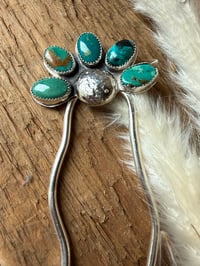 Image 2 of Turquoise Wildflower Hair Pin *Discounted*