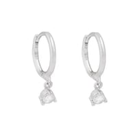 Image 2 of Demi Drop Zirconia Huggie Hoop Earring 