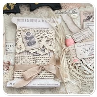 Image 6 of French lace tattered  Sewing Book/Needle book with lace samples