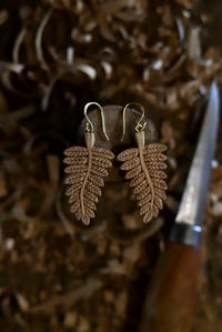 Image 2 of Fern Leaf Earrings- 