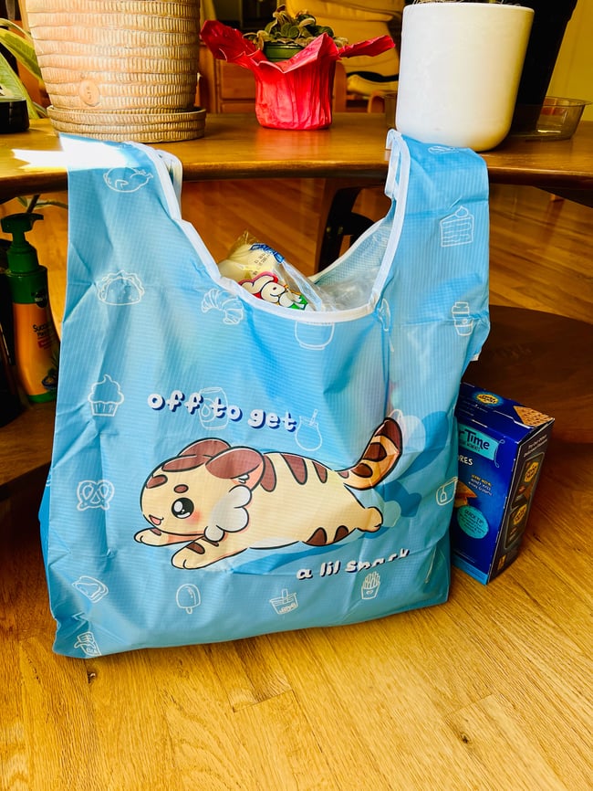 “Off to get a lil snack” Foldable Reusable Bag