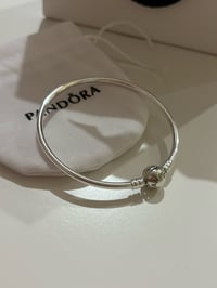 Image 1 of Silver round 19cm charm bracelet