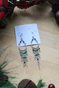 Image 3 of Sterling Silver Turquoise Chandelier Earrings
