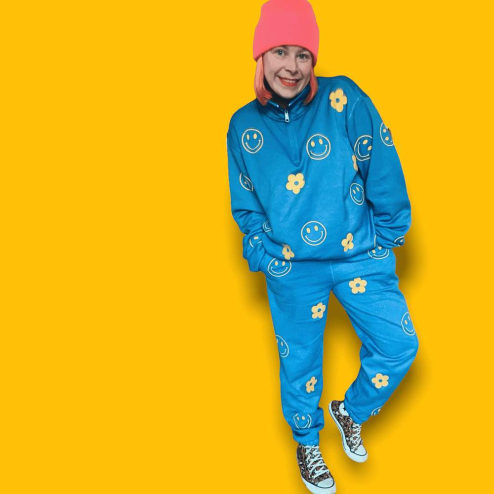 Image of Blue And Yellow Happy Tracksuit
