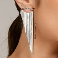 Image 3 of Laser Focus Metal Tassel Earrings 