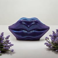 Handmade Purple Glitter Lips Cement Planter & Succulent Pot