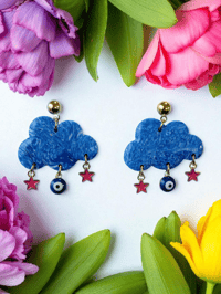 Image 1 of Dreamy Cloud Earrings - Whimsical Sky Jewelry & Cottagecore Gift