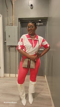 Image 1 of Red and White jogger 