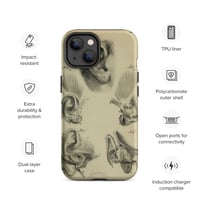 Image 14 of Vintage Book Page Anatomical Illustration Human Ear Tough Case for iPhone®