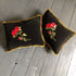 Red Rose Black Velvet Cushion Image 4