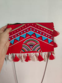 Image 1 of RED AZTEC SET- BAG AND HEADBAND