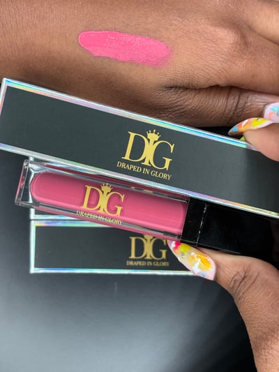 Image of orchid liquid lipstick with LED light & mirror 