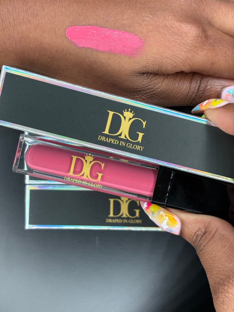 Image of orchid liquid lipstick with LED light & mirror 
