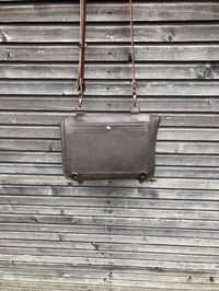 Image 7 of Musette satchel made in oiled leather with adjustable shoulderstrap UNISEX