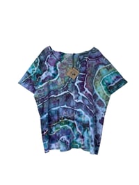 Image 4 of ♻️ UPCYCLED 3XL Ladies 100% Cotton Tee in Earthy Geode Ice Dye