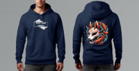 Image 6 of Premium Navy Blue Kitsune Koi V2 Hoodie