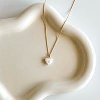 Image 2 of PEARL HEART NECKLACE 