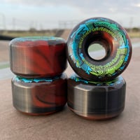 Black and Red Swirl Triple Trout 52mm Skateboard Wheels