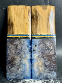 Image 2 of Mammoth Bark & Maple Burl Segmented Knife Scales 