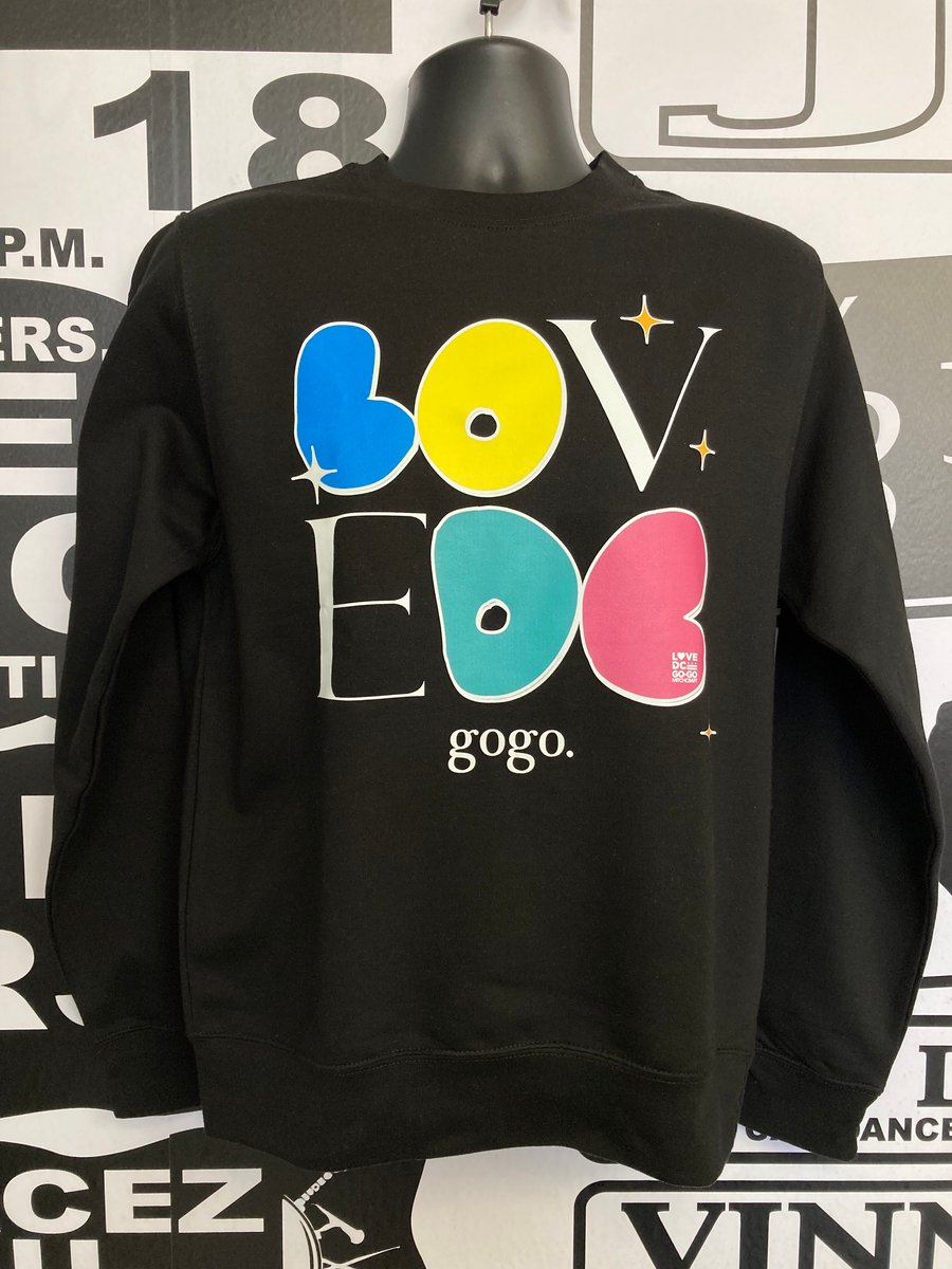Image of Black LOVE DC GOGO Bubble Package Crew Sweatshirt