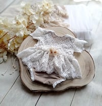 Image 1 of Newborn body-dress - Sandria - dark beige | photo props