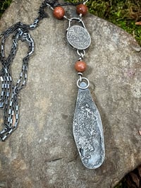 Image 2 of Signature Skull and Fossilized Coral Long Necklace