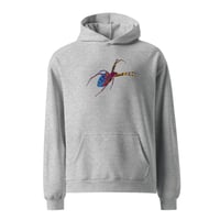 Image 1 of Long Sleeve Oversized Hoodie (Adult M/F) - Spider Rainbow Glow