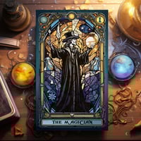 Image 3 of Stained Glass Tarot Deck – 78 Cards – Rider-Waite Inspired Beginner Divination Set