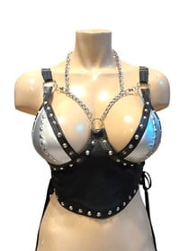 Image 1 of Black and silver bralette.
