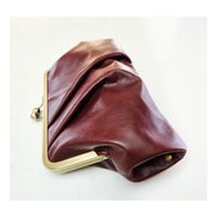 Image 2 of Burgundy Pleated Leather Clutch