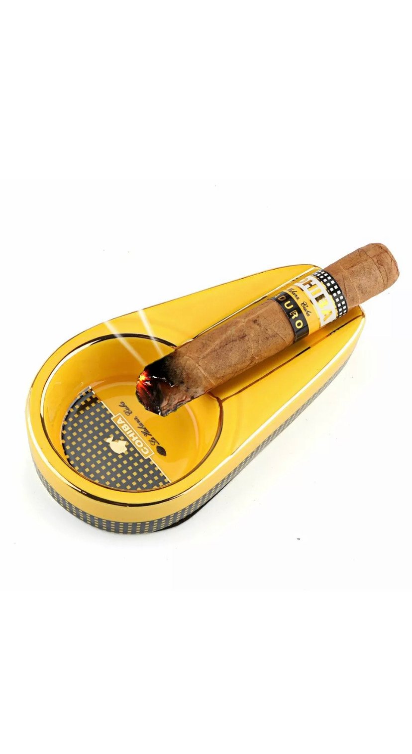 Image of Ceramic Cigar Ashtray Cigarate Travel Ash Holder Ash Single Slot Portable