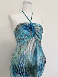 Image 2 of 00s Blue strapless tank top // XL