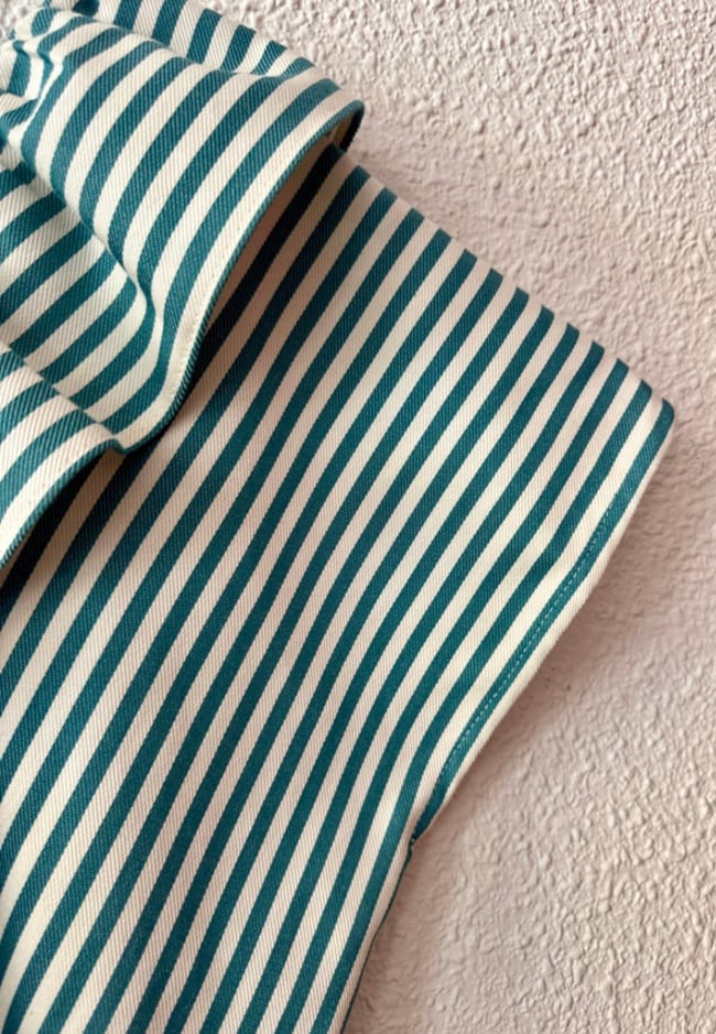STRIPÈD HUIPIL WITH RUFFLE