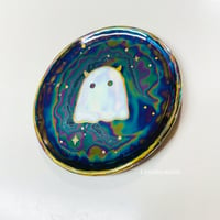 Image 3 of Cute Ghost Trinket Dish With Rainbow Effect (3.5 Inches Diameter)