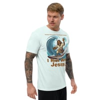 Image 9 of I Ride With Jesus Surfing Fitted Short Sleeve T-shirt