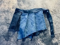 Image 1 of Hand Dyed Pleated Wrap Denim Mini