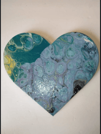 Image 5 of Fluid Art Wooden Heart Design